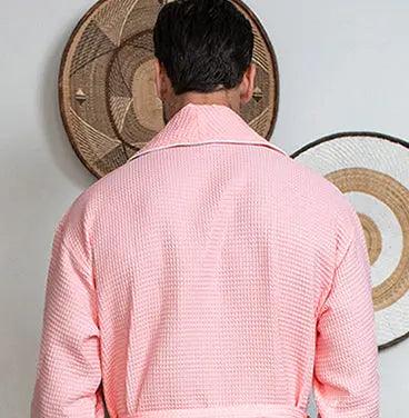 Premium Waffle Piping Robe for Men