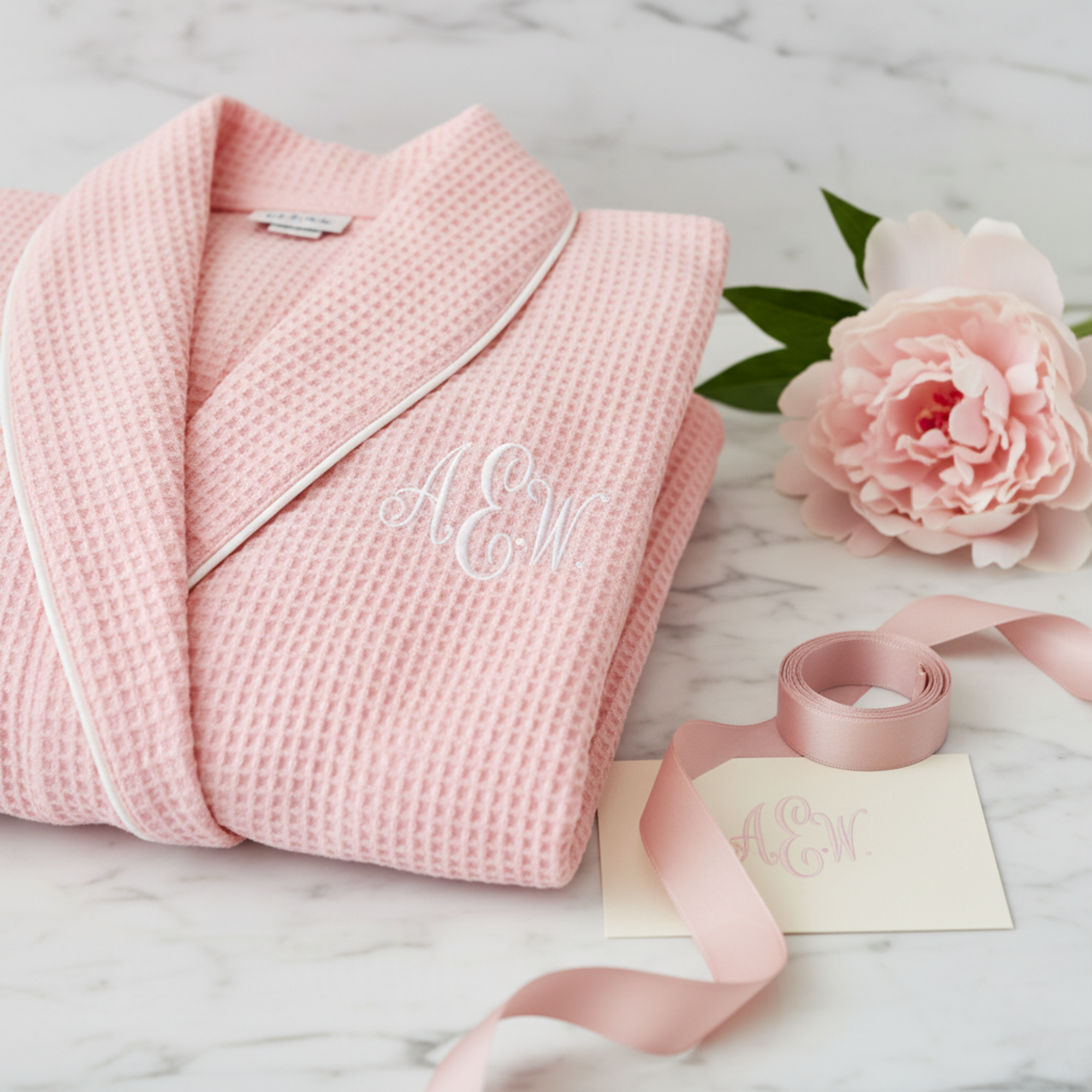 Women’s Waffle Piping Bathrobe – Lightweight Spa-Style Comfort