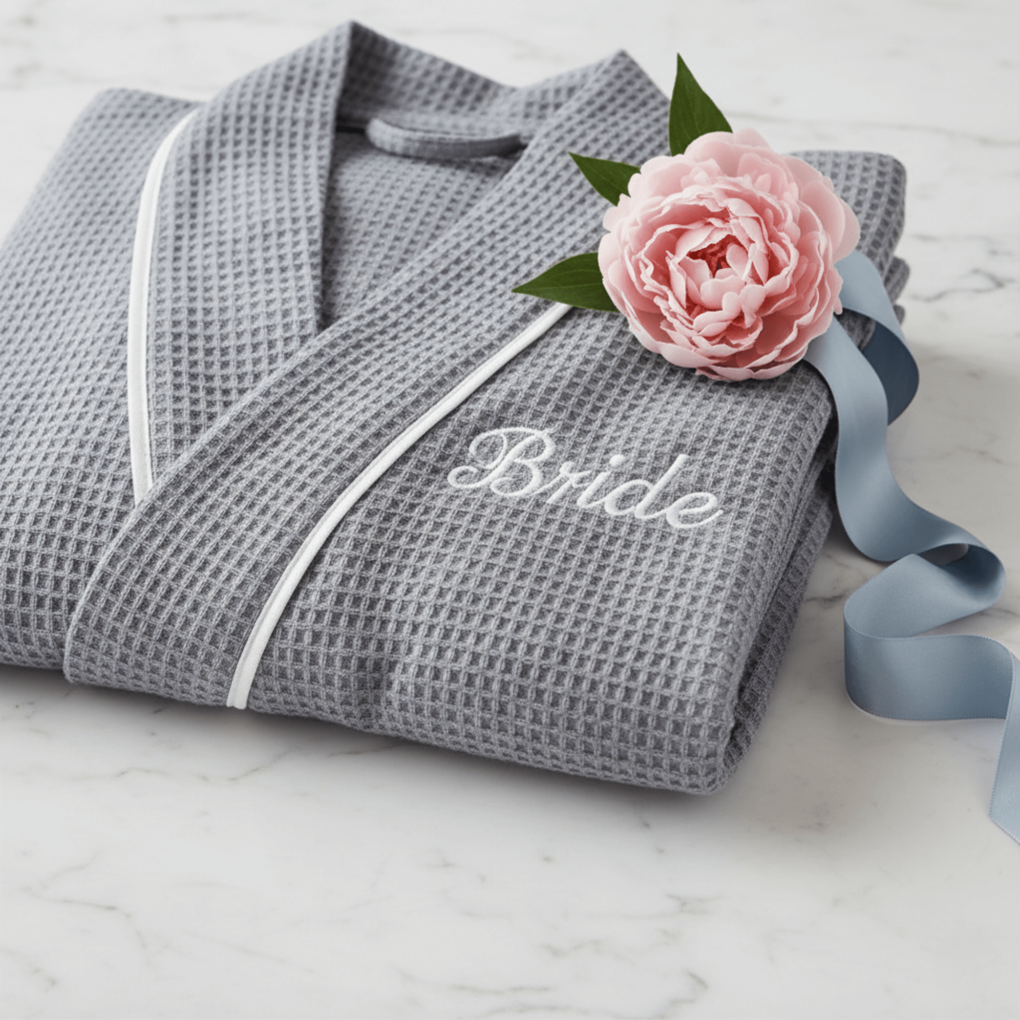 Knee-Length Waffle Robe for Women