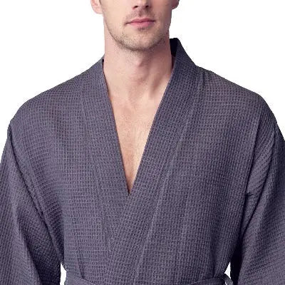 Waffle Spa Bathrobe for Men -  Absorbent, Lightweight