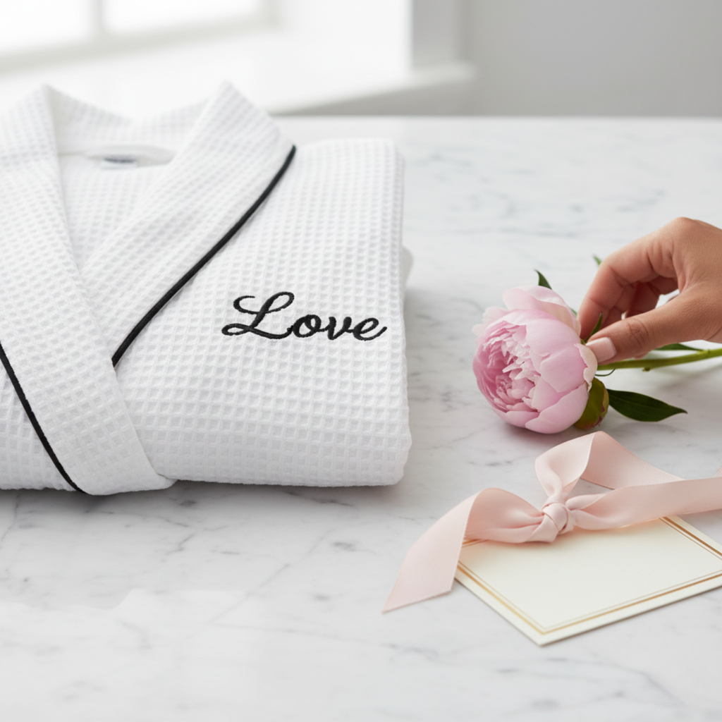 Women’s Waffle Piping Bathrobe – Lightweight Spa-Style Comfort